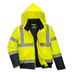 Portwest S266 Dwukolorowa kurtka ostrzegawcza Bomber granatowo-seledynowy