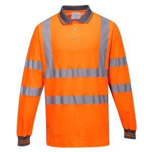 Portwest S271 Polówka ostrzegawcza Cotton Comfort z długimi rękawami pomarańczowy