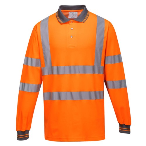 Portwest S271 Polówka ostrzegawcza Cotton Comfort z długimi rękawami pomarańczowy