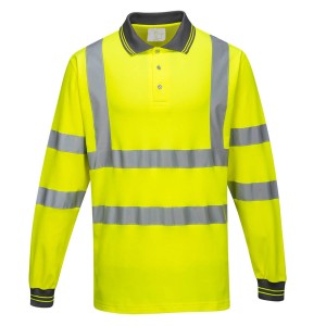 Portwest S271 Polówka ostrzegawcza Cotton Comfort z długimi rękawami żółty