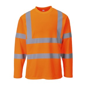Portwest S278 T-shirt ostrzegawczy z długimi rękawami pomarańczowy