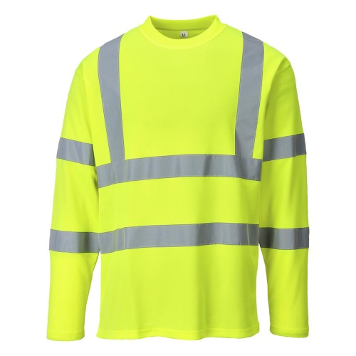 Portwest S278 T-shirt ostrzegawczy z długimi rękawami żółty