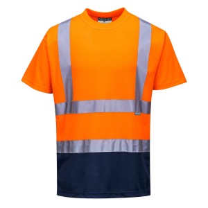 Portwest S378 T-shirt ostrzegawczy dwukolorowy granatowo-pomarańczowy