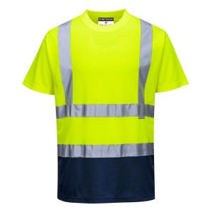 Portwest S378 T-shirt ostrzegawczy dwukolorowy granatowo-seledynowy