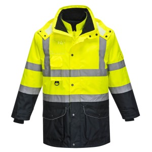 Portwest S426 Kontrastowa kurtka ostrzegawcza 7 w 1 Traffic granatowo-seledynowy
