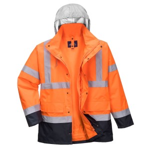 Portwest S471 Dwukolorowa kurtka ostrzegawcza 4 w 1 granatowo-pomarańczowy