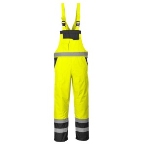 Portwest S488 Kontrastowe ogrodniczki ostrzegawcze nieocieplane czarno-żółty