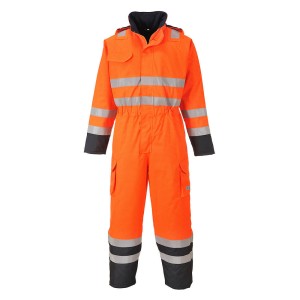 Portwest S775 Wodoodporny kombinezon ostrzegawczy Bizflame Multi granatowo-pomarańczowy