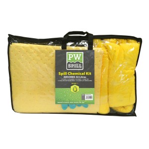 Portwest SM91 Zestaw pochłaniający chemikalia 50 litrów żółty (3 szt)