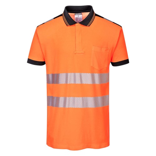 Portwest T180 Polówka ostrzegawcza PW3 czarno-pomarańczowy