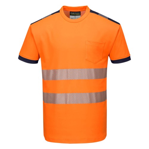 Portwest T181 T-Shirt ostrzegawczy PW3 granatowo-pomarańczowy