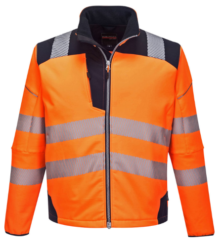 Portwest T402 Softshell ostrzegawczy PW3 pomarańczowo-granatowy