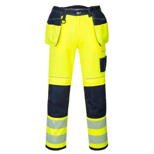 Portwest T501 Spodnie ostrzegawcze PW3 granatowo-seledynowy