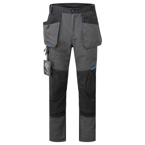 Portwest T719MGR Spodnie robocze z kaburami WX3 Slim Fit metal szary