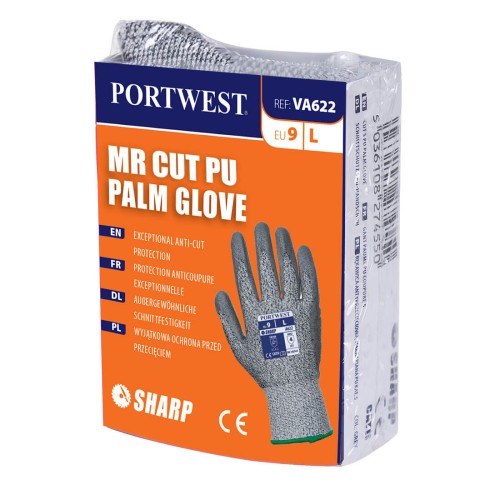 Portwest VA622 Rękawica antyprzecięciowa Vending MR powlekana PU szary/stalowy