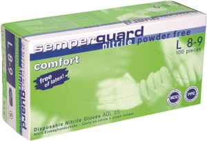 Rękawice jednorazowe SEMPERGUARD Comfort bezpudrowe-niebieskie
