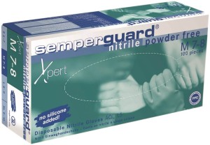 Rękawice jednorazowe SEMPERGUARD XPERT powder free-niebieskie