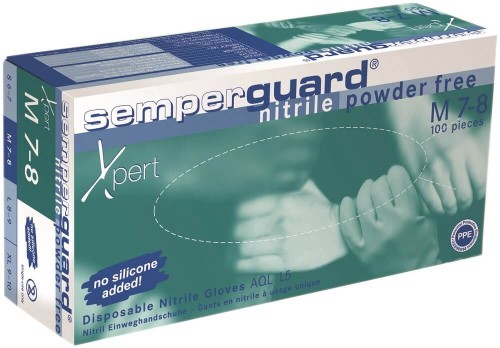 Rękawice jednorazowe SEMPERGUARD XPERT powder free-niebieskie