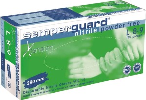 Rękawice SEMPERGUARD Xtension 07/S-bezpudrowe-niebieskie