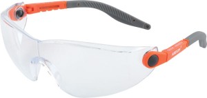 Okulary V6000 Ramki czarne/pomarańczowe, szkła bezbarwne, niezaparowujące, niezarysowujące, zauszniki z regulacją