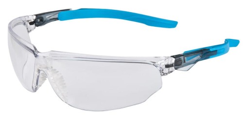 Okulary M7000 Jasno zielone końcówki zauszników, bezbarwny nosek, niezaparowujące, niezarysowujące, bezbarwne szkła