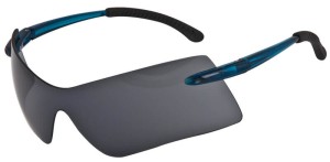 Okulary M9100 Lekkie okulary ochronne, przezroczyste niebieskie zauszniki z miękkimi czarnymi końcówkami, niezaparowujące, niezarysowujące, dymione szkła