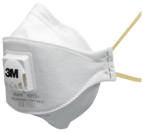 Respirator 3M 9312 Z zaworem wydechowym, ochrona przed kurzem mgłami (aerozolami z cząstkami ciekłymi)