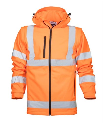 Ardon kurtka 2 z 1 REF502 Softshellowa, HI-VIZ, pomarańczowa, z pasami