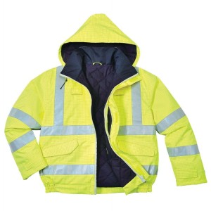 Portwest S773 Trudnopalna kurtka ostrzegawcza i antystatyczna Bomber Bizflame Rain żółty
