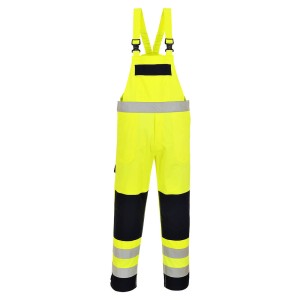 Portwest FR63 Ogrodniczki ostrzegawcze trudnopalne Multi-Norm granatowo-seledynowy