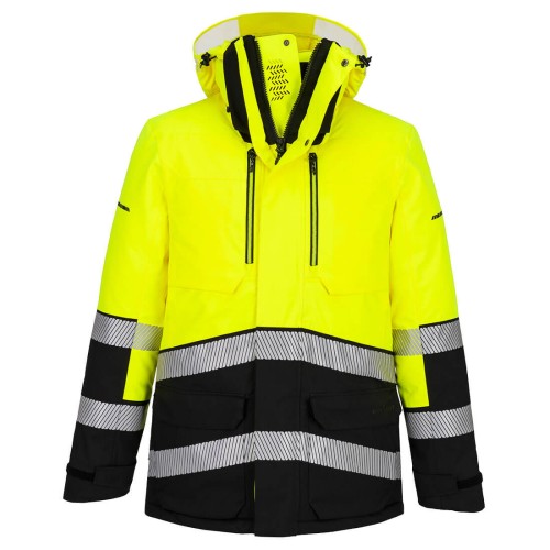 Zimowa kurtka ostrzegawcza PW3 EV401YBR żółty/czarny