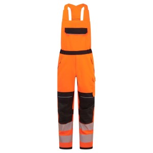 Spodnie ogrodniczki trudnopalne PW3 Modaflame Work Multi-Norm FR453OBR pomarańczowy/czarny