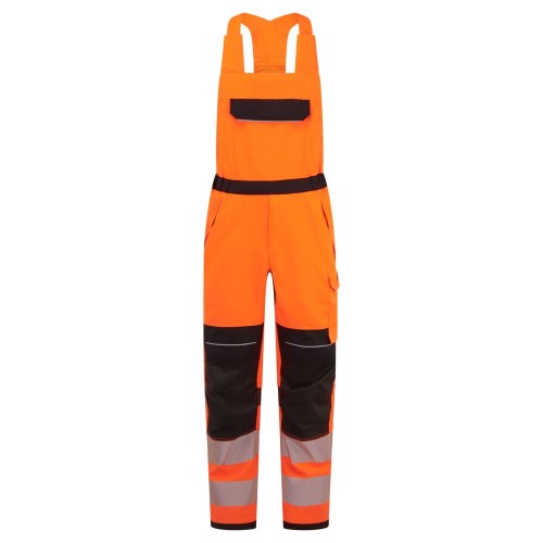 Spodnie ogrodniczki trudnopalne PW3 Modaflame Work Multi-Norm FR453OBR pomarańczowy/czarny