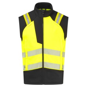Kamizelka ostrzegawcza trudnopalna PW3 Modaflame Softshell FR719YBR żółty/czarny