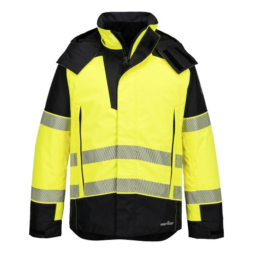 Kurtka zimowa trudnopalna i ostrzegawcza PW3 Modaflame Rain FR606YBR żółty/czarny