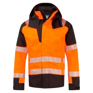 Kurtka zimowa trudnopalna i ostrzegawcza PW3 Modaflame Rain FR606OBR pomarańczowy/czarny
