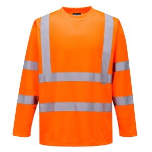 Portwest S178 T-Shirt ostrzegawczy z długimi rękawami pomarańczowy