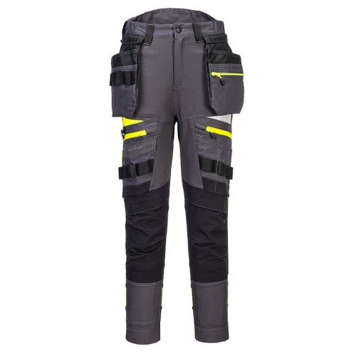 Portwest DX452MGR Damskie spodnie robocze DX4 z kaburami metal szary