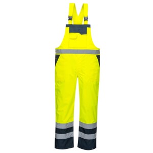 Portwest S488 Kontrastowe ogrodniczki ostrzegawcze nieocieplane granatowo-seledynowy