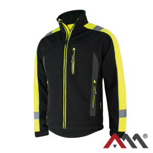 A-M Kurtka Softshell CLASSWORK czarna+odblaski