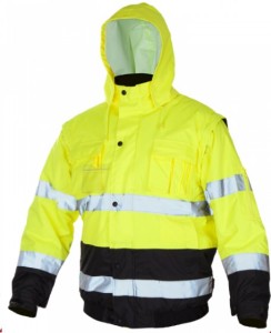 Kurtka pilotka FLASH Short B seledynowo-czarna, odblaskowa odpinane rękawy
