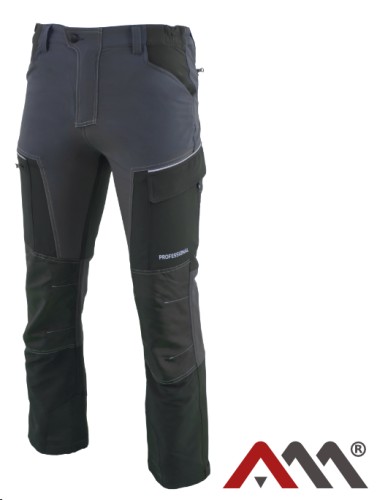 A-M Spodnie do pasa softshell PROFESSIONAL szary nan