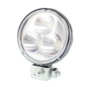 Lampa robocza ledowa okrągła,  3 LED SOCZEWKA PRZEZROCZYSTA 10-30V, FI 83mm, OBUDOWA ALUM.