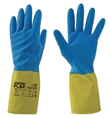 Rękawice neoprenowe 4WRK Flax/Rbi-Vex niebiesko-żółte