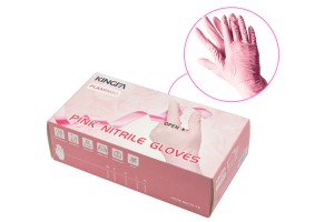Rękawice diagn. kingfa pink nitrile ex. glv s.m