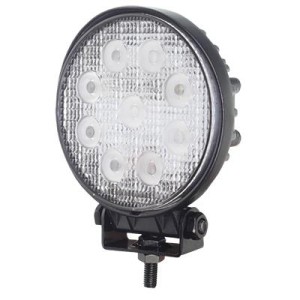 Lampa robocza ledowa okrągła,  9 LED 12-24V, FI 116mm, grubość - 38mm, OBUDOWA ALUM.