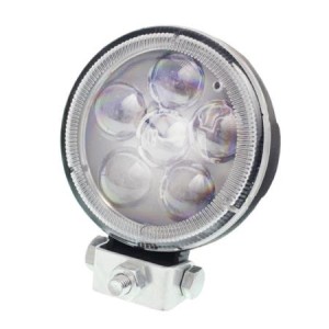 Lampa robocza ledowa okrągła,  5 LED SOCZEWKA SREBRNA, 10-30V, FI 90mm, OBUDOWA ALUM.