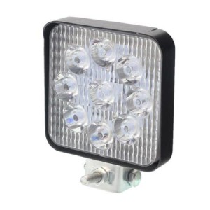 Lampa robocza ledowa prostokątna,  9 LED MINI, 10-36V, 83x83x20 mm, OBUDOWA ALUM.