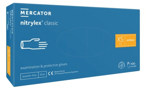 Rękawice nitrylowe bezpudrowe NITRYLEX CLASSIC niebieski (100szt.)