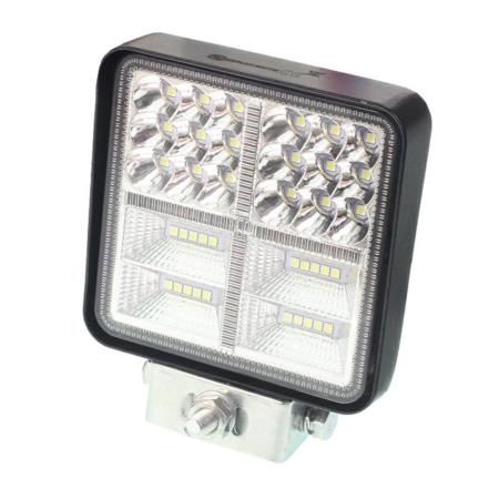 Lampa robocza HALOGEN LED, 38 LED + WEWNĘTRZNE DIODY - ŻÓŁTE, KWADRATOWA, 10-30V, 108x108x37mm